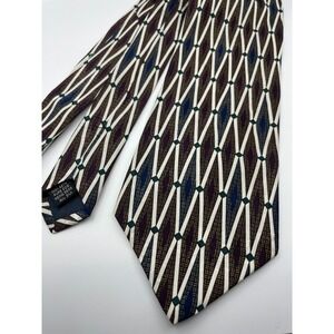 Salvatore Gregorio Mens Silk Tie Purple Geometric Diamond Lattice Made in Italy